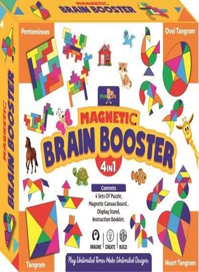 Negi Magnetic Brain Booster 4 in 1 Puzzle Game Includes Tangram,Pentominoes,Oval Tangram and Heart Tangram - Image 1